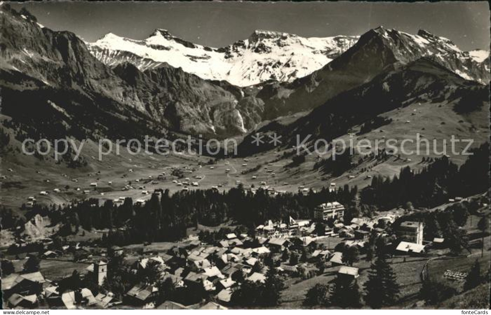 12022867 Adelboden Panorama Gegen Engstligfaelle Steghorn Wildstrubel Fitzer Ber - Sonstige & Ohne Zuordnung