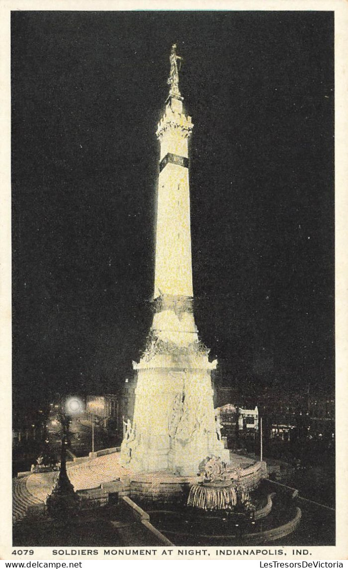 ETATS-UNIS - Soldiers Monument At Night - Indianapolis - IND - Statue - Carte Postale - Indianapolis