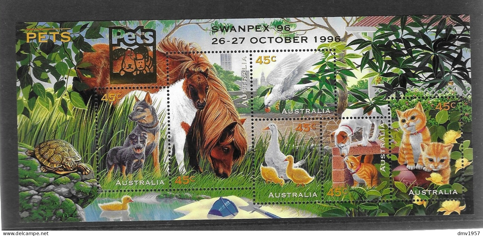 Australia 1996 MNH Pets MS 1651 Overprint Swanpex 96 - Mint Stamps