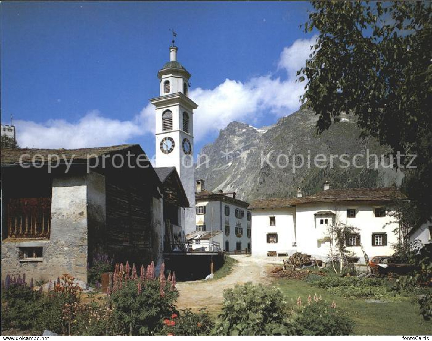 12019987 Sils Baselgia Kirche Dorfpartie Sils/Segl Baselgia - Altri & Non Classificati