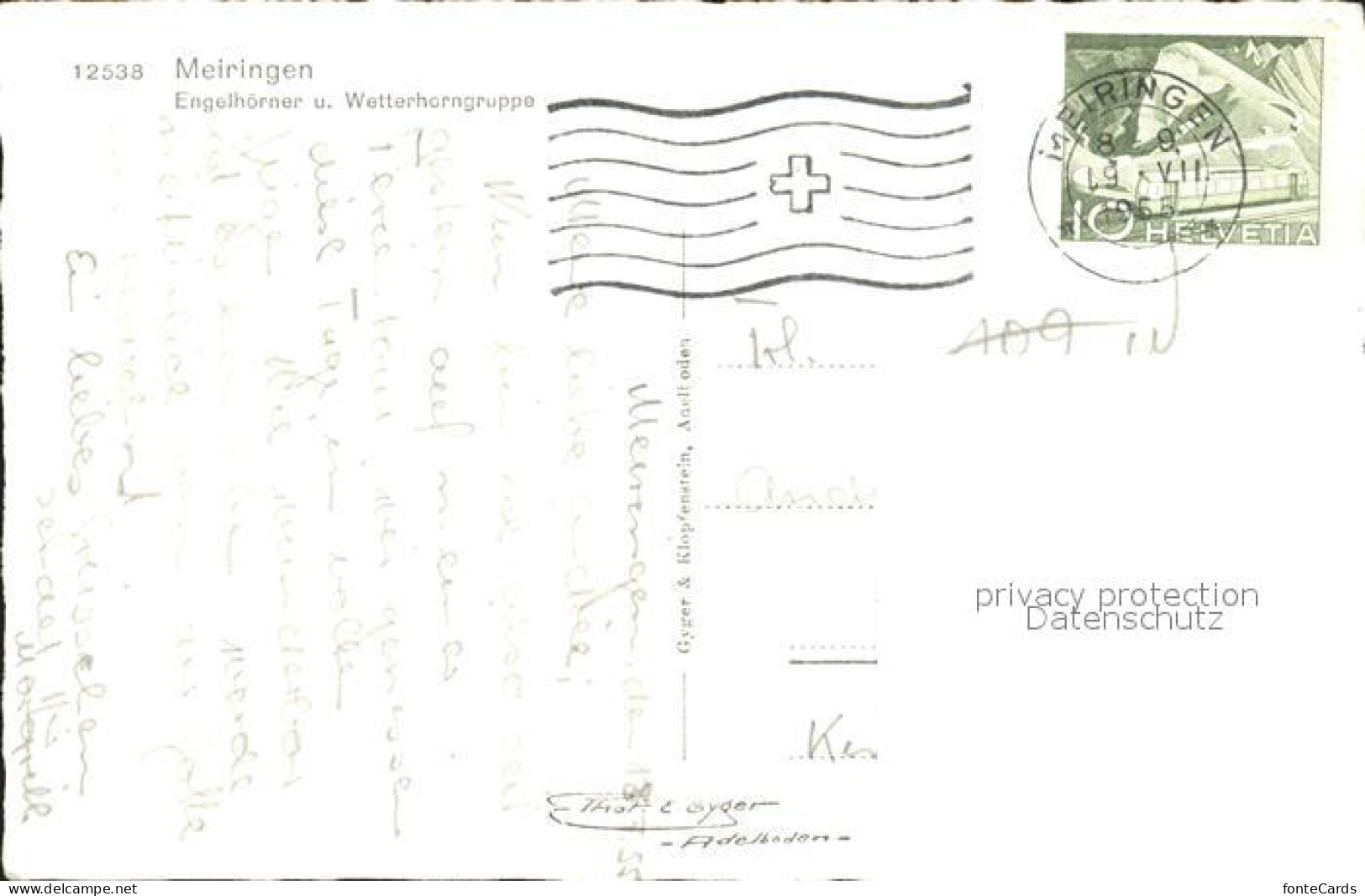 12019927 Meiringen BE Panorama Engelhoerner Wetterhorngruppe Berner Alpen Meirin - Autres & Non Classés