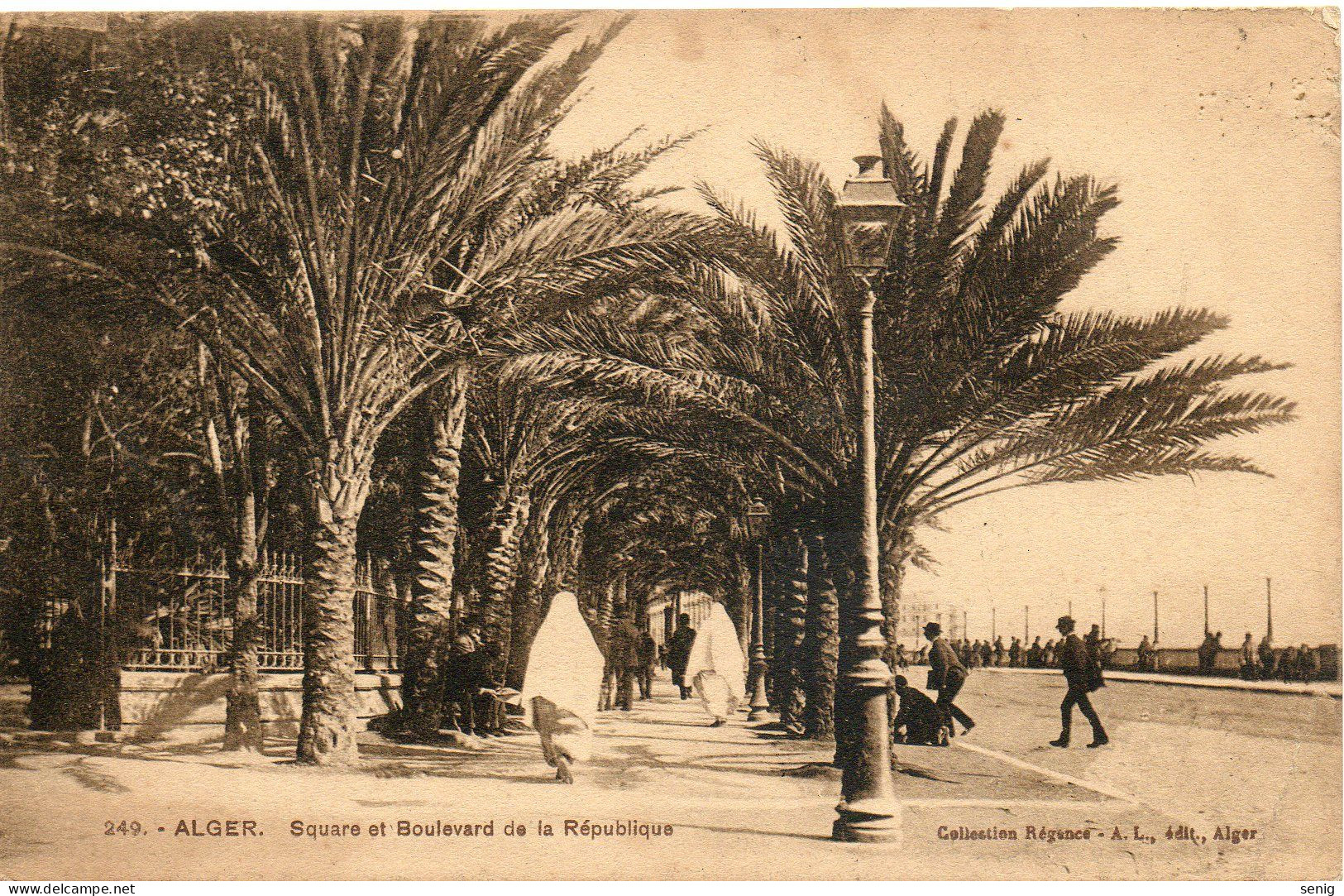 ALGERIE - ALGER - 249 - Square Et Boulevard De La République - Collection Régence A.L. édit. Alger (Leroux) - - Alger