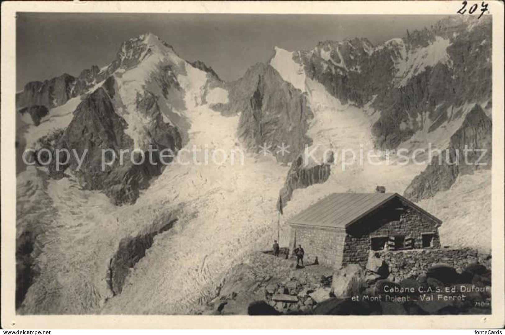 12018687 Val Ferret Cabane CAS Ed Dufout Mont Dolon Mont Blanc Massiv Martigny - Altri & Non Classificati