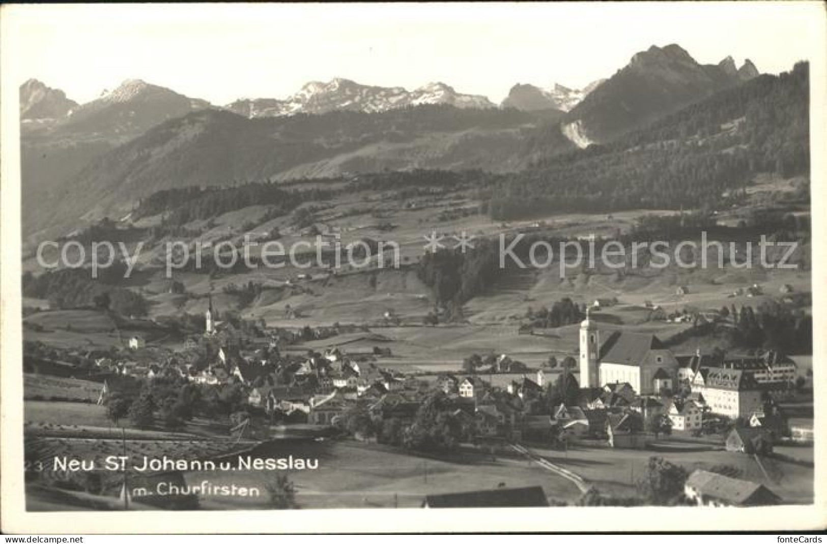 12018437 Neu St Johann Gesamtansicht Mit Churfirsten Appenzeller Alpen Neu St. J - Other & Unclassified