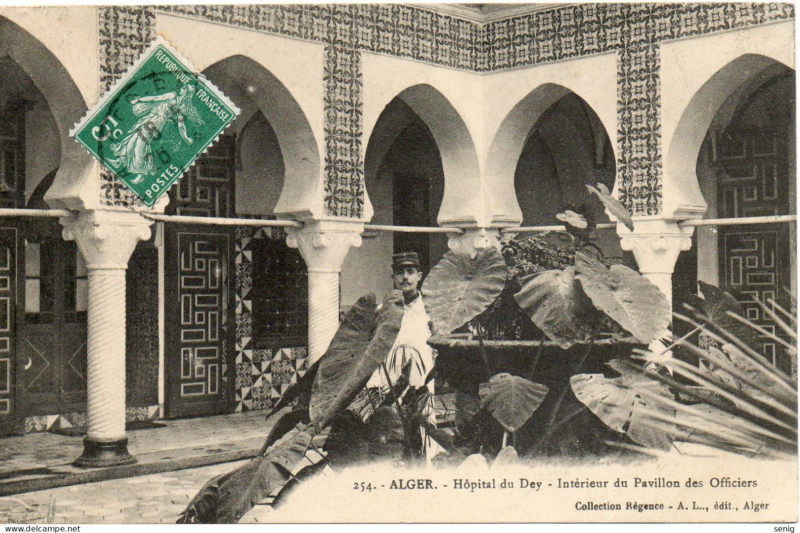 ALGERIE - ALGER - 254 - Hôpital Dey Intérieur Pavillon Officiers - Collection Régence A.L. édit. Alger (Leroux) - - Alger