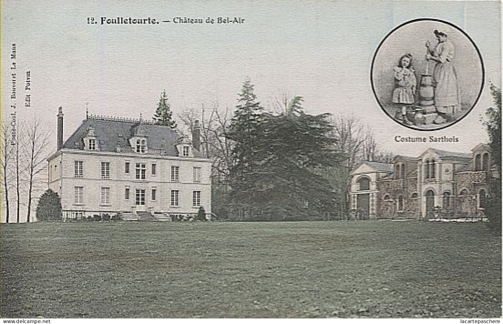 X124051 SARTHE FOULLETOURTE CHATEAU DE BEL AIR COSTUME SARTHOIS EN MEDAILLON - Other & Unclassified