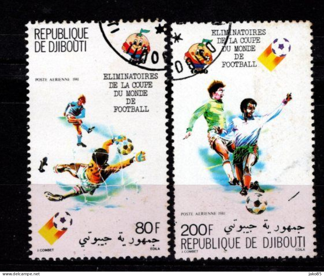 - DJIBOUTI - 1981 - YT N° PA 147 / 148 - Oblitérés - Coupe Du Monde Foot - Djibouti (1977-...)