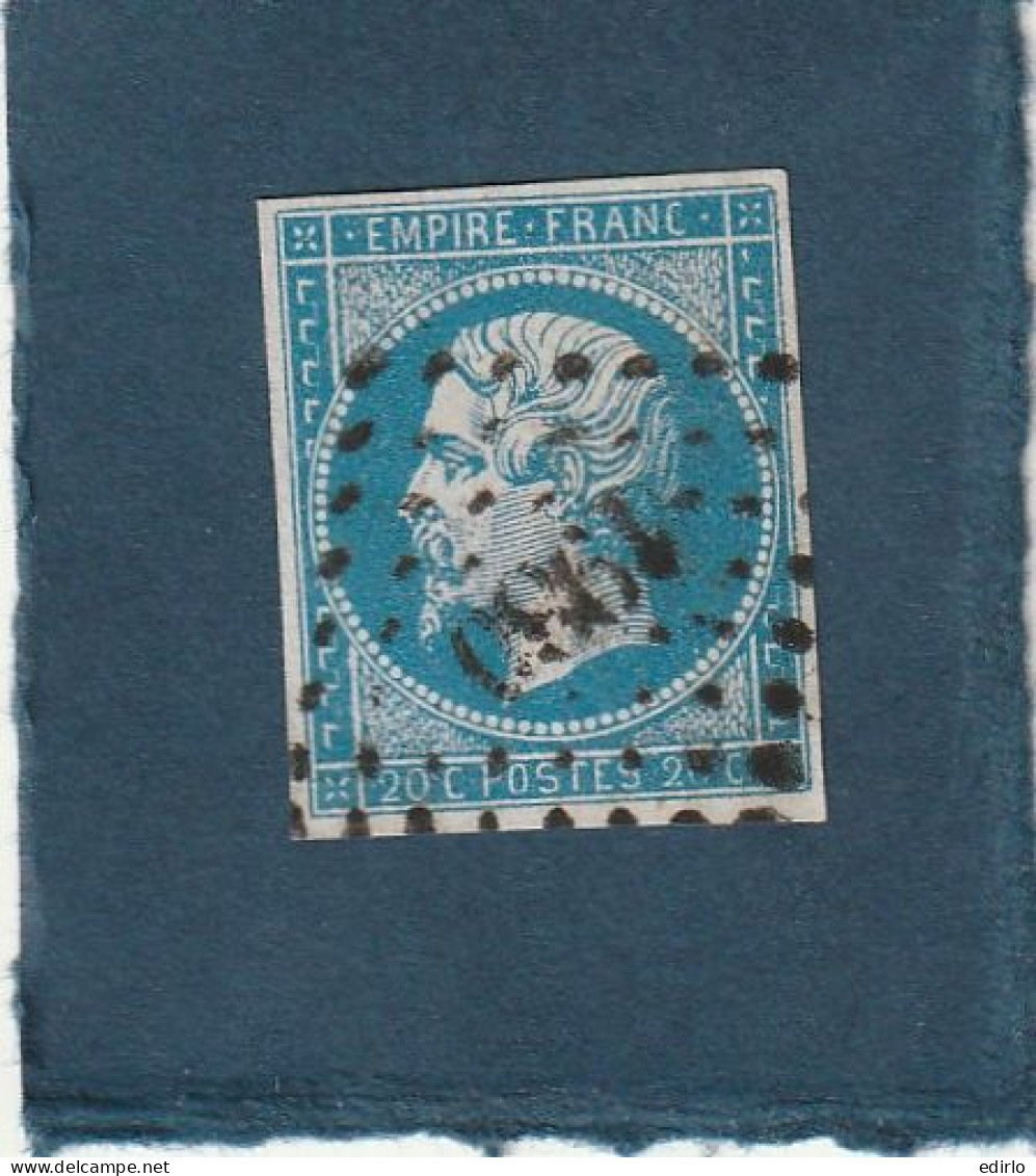 ///   FRANCE /// N° 14 Bleu 20cts  Bleu  2666  --- 1980 MEULAN - 1853-1860 Napoléon III