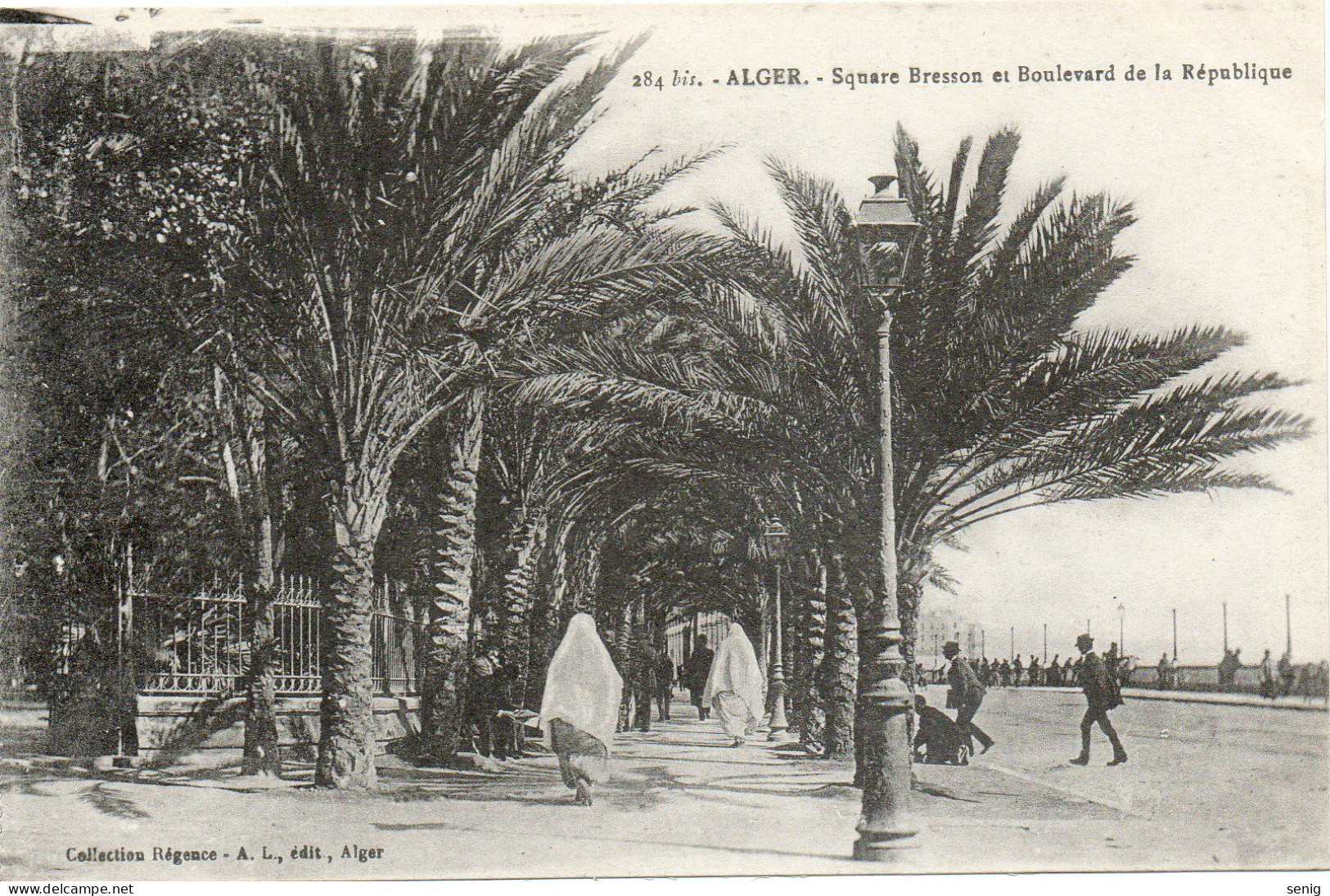 ALGERIE - ALGER - 284bis - Square Bresson Et Boulevard De La République - Collection Régence A.L. édit. Alger (Leroux) - Algerien