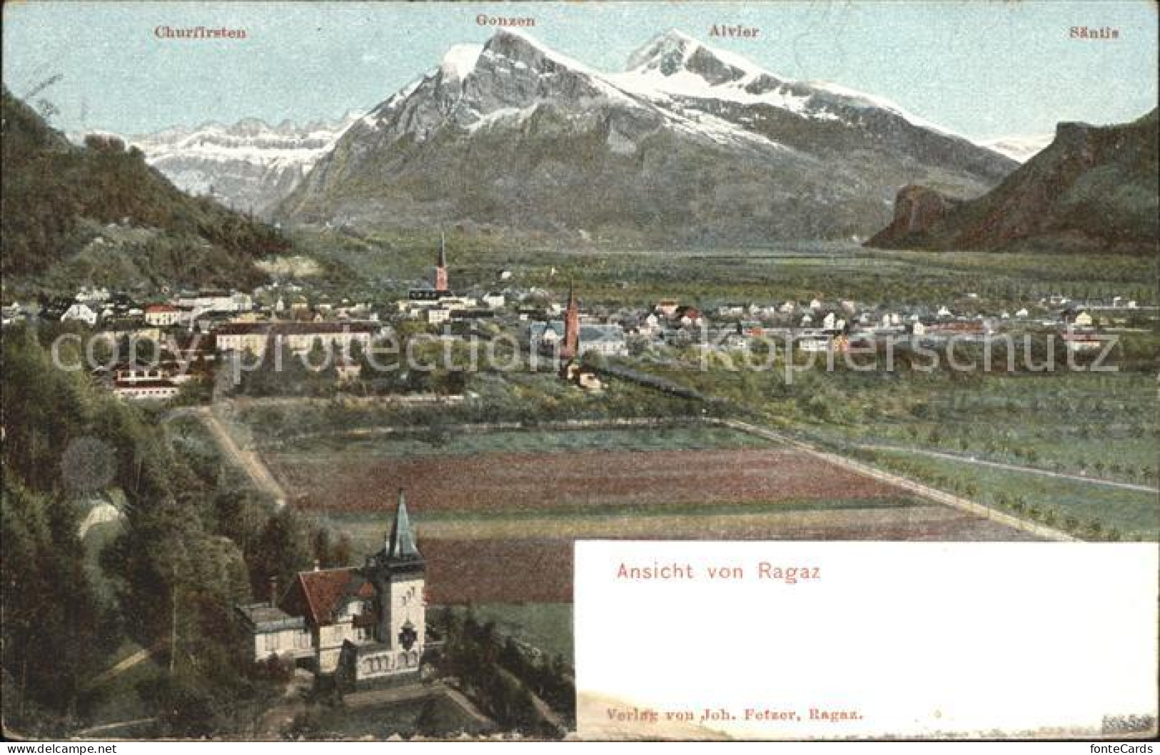 12015817 Bad Ragaz Panorama Mit Churfirsten Gonzen Alvier Appenzeller Alpen Bad  - Other & Unclassified