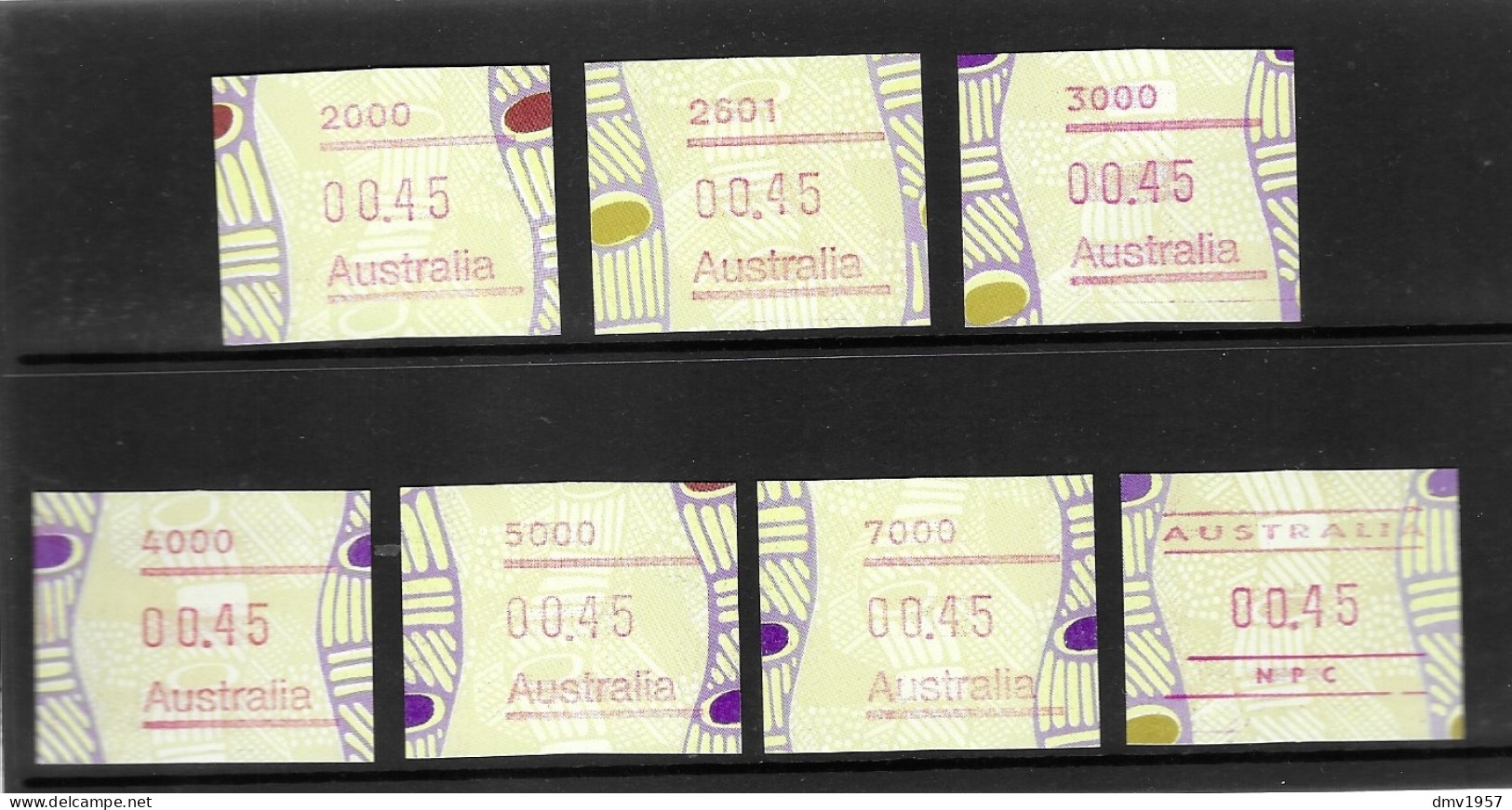 Australia 1999 MNH Frama 45c Set Of 7 (Button) - Mint Stamps