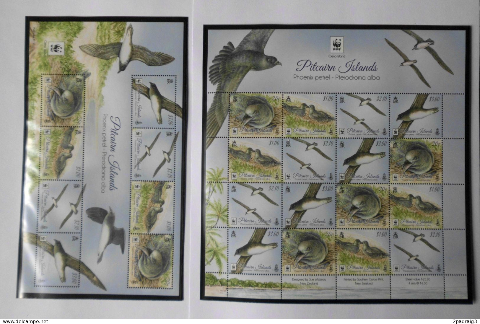 PITCAIRN ISLANDS 2016 PHOENIX PETREL MUH MINIATURE SHEETS - Pitcairn