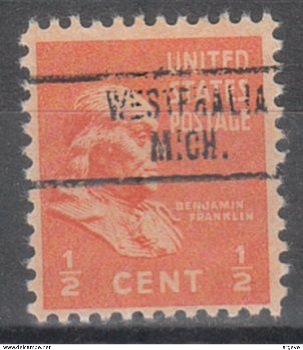 USA Precancel Vorausentwertungen Preo Locals Michigan, Westphalia 734 - Precancels