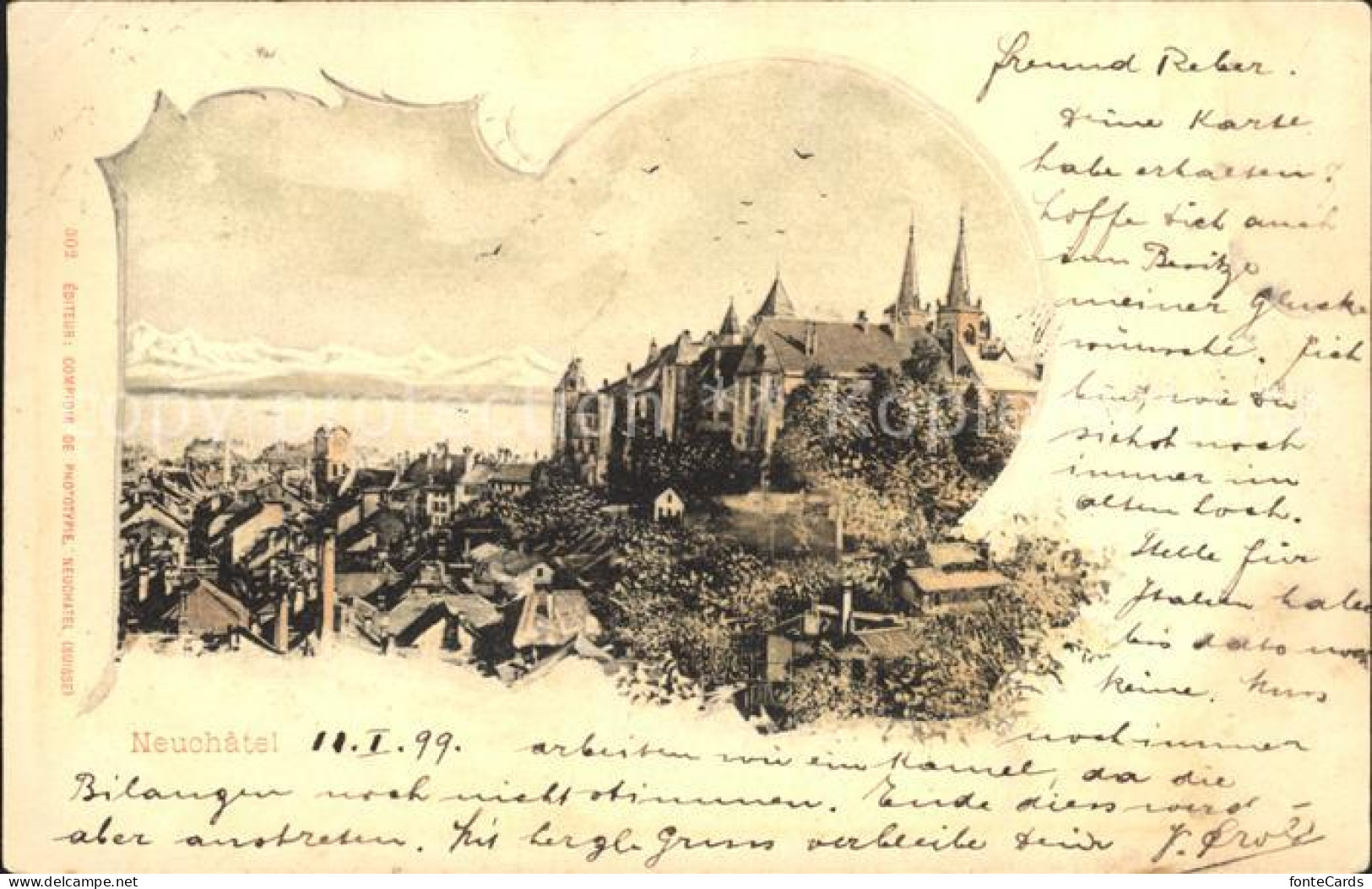 12014797 Neuchatel NE Mit Schloss Neuchatel - Other & Unclassified