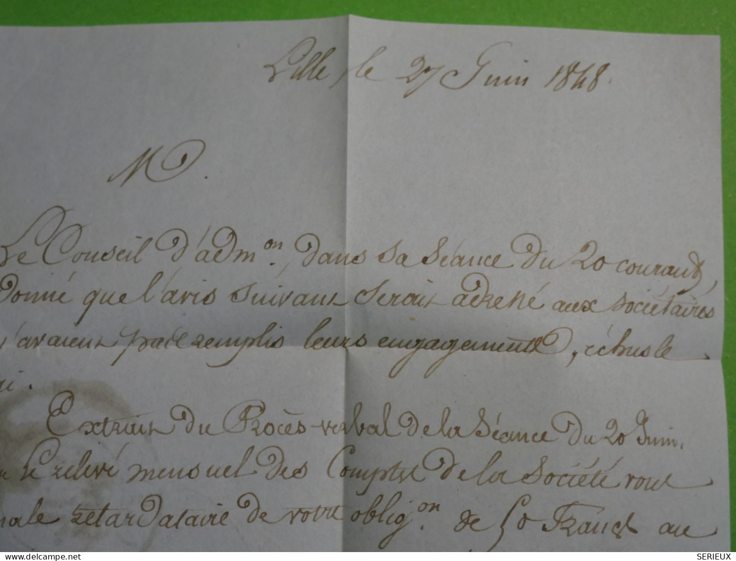 DO16 FRANCE LETTRE  1848 LILLE  A BOURGOIN  +AFF. INTERESSANT+ +++++ - 1801-1848: Vorläufer XIX