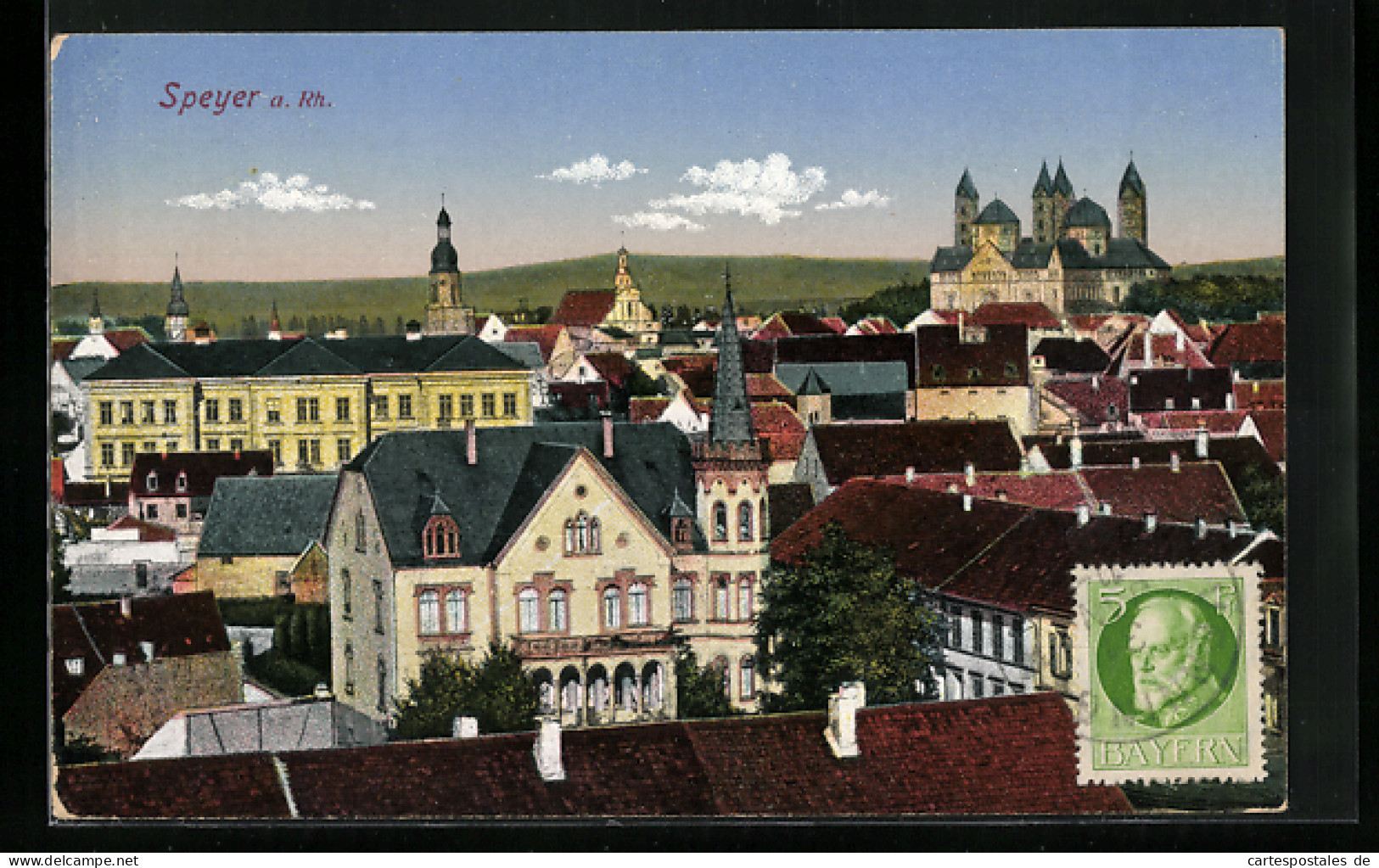 AK Speyer A. Rh., Stadtansicht Aus Der Vogelschau  - Speyer