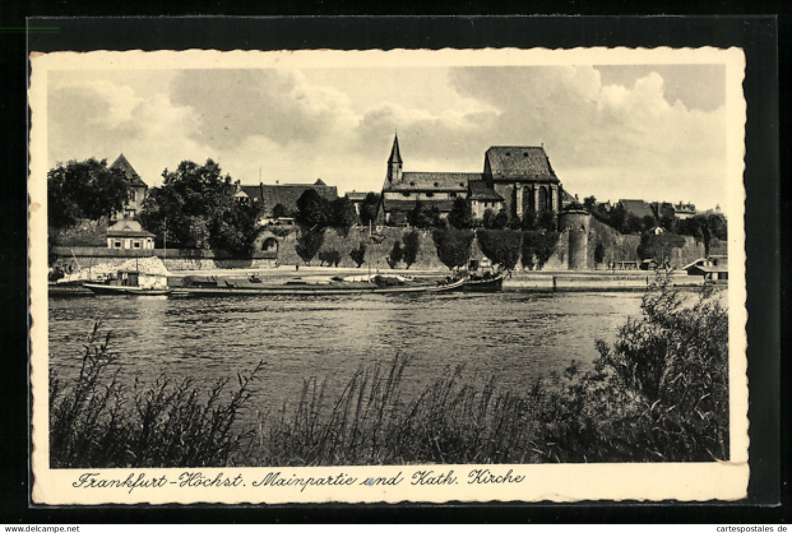 AK Frankfurt-Höchst, Mainpartie Und Kath. Kirche  - Frankfurt A. Main