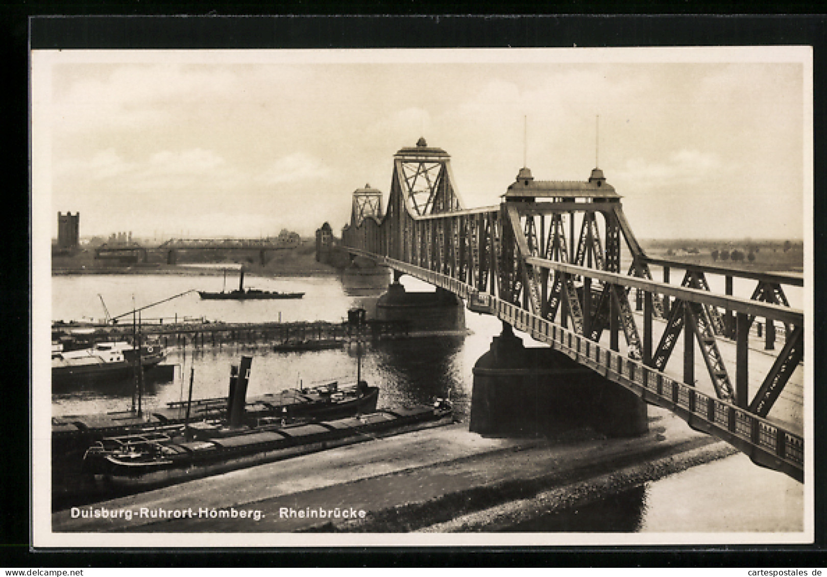 AK Duisburg-Ruhrort-Homberg, Rheinbrücke  - Duisburg