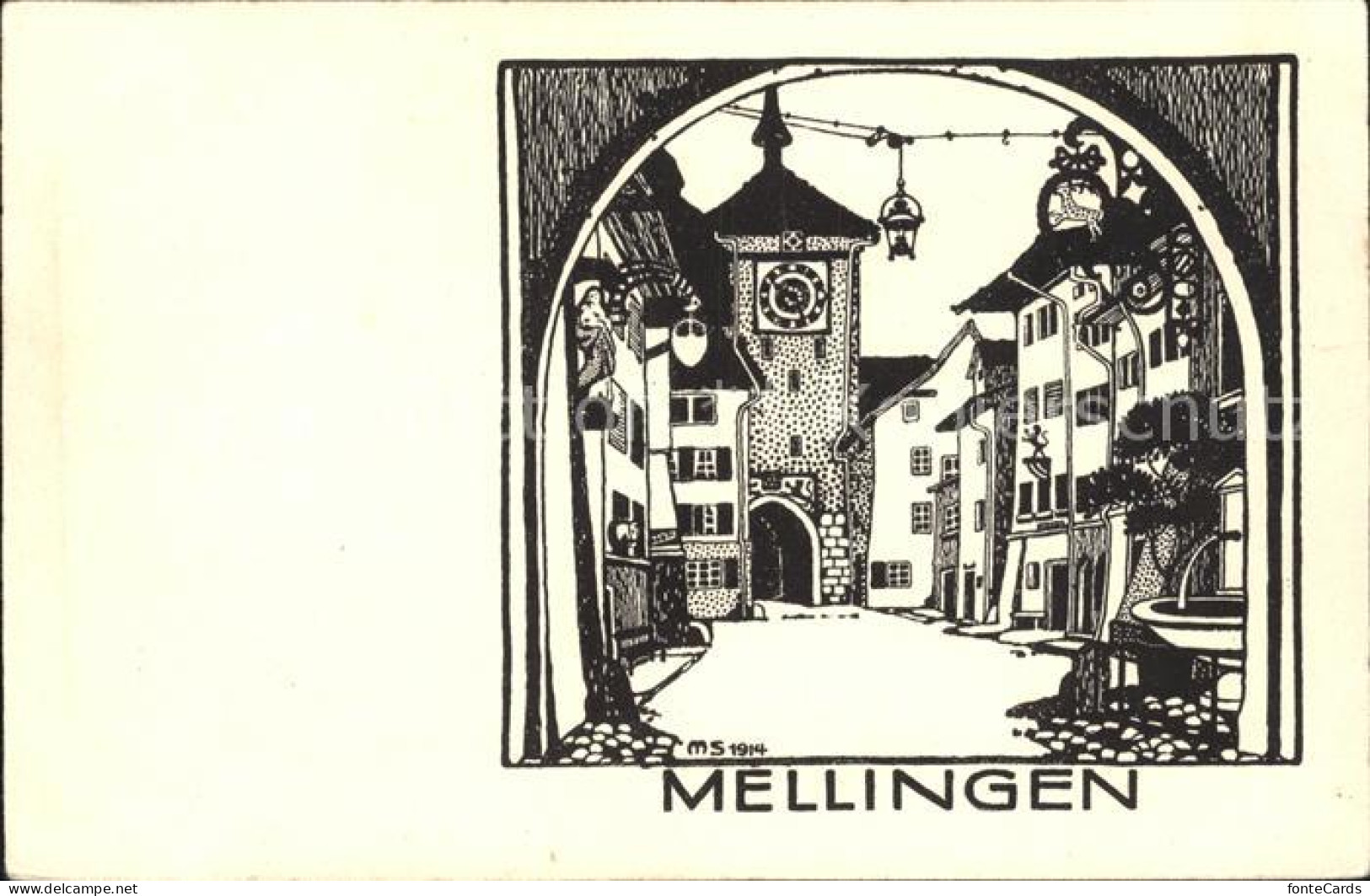 11944997 Mellingen AG Tor Brunnen Strassenansicht  Mellingen AG - Autres & Non Classés