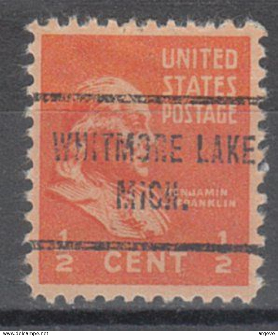 USA Precancel Vorausentwertungen Preo Locals Michigan, Whitmore Lake 713 - Preobliterati