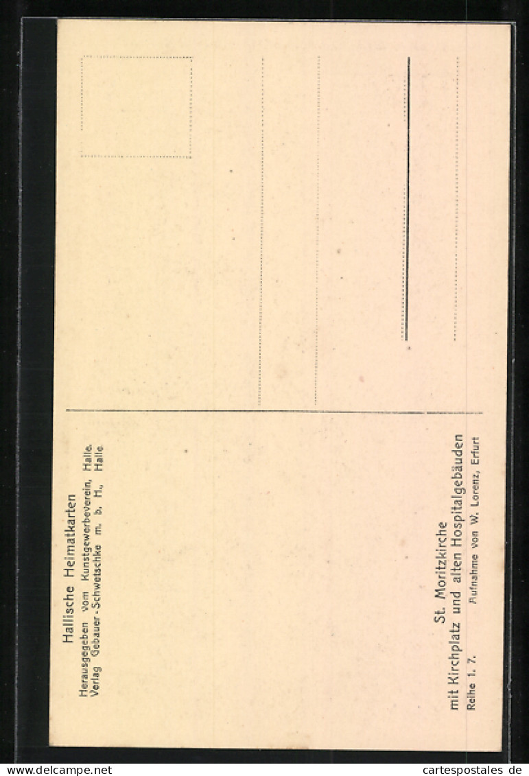 AK Halle A. Saale, St. Moritzkirche Mit Kirchplatz Und Alten Hospitalgebäuden  - Autres & Non Classés