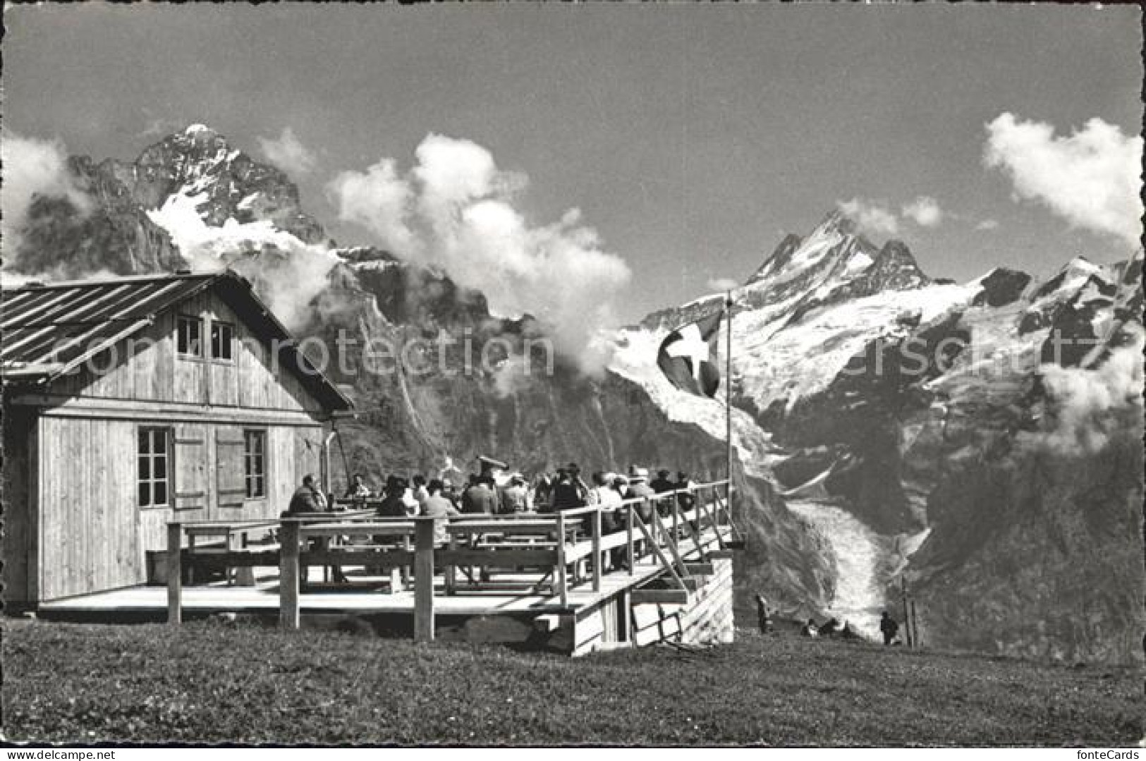 11925927 Grindelwald Bergrestaurant First Wetterhorn Schreckhorn Grindelwald - Sonstige & Ohne Zuordnung