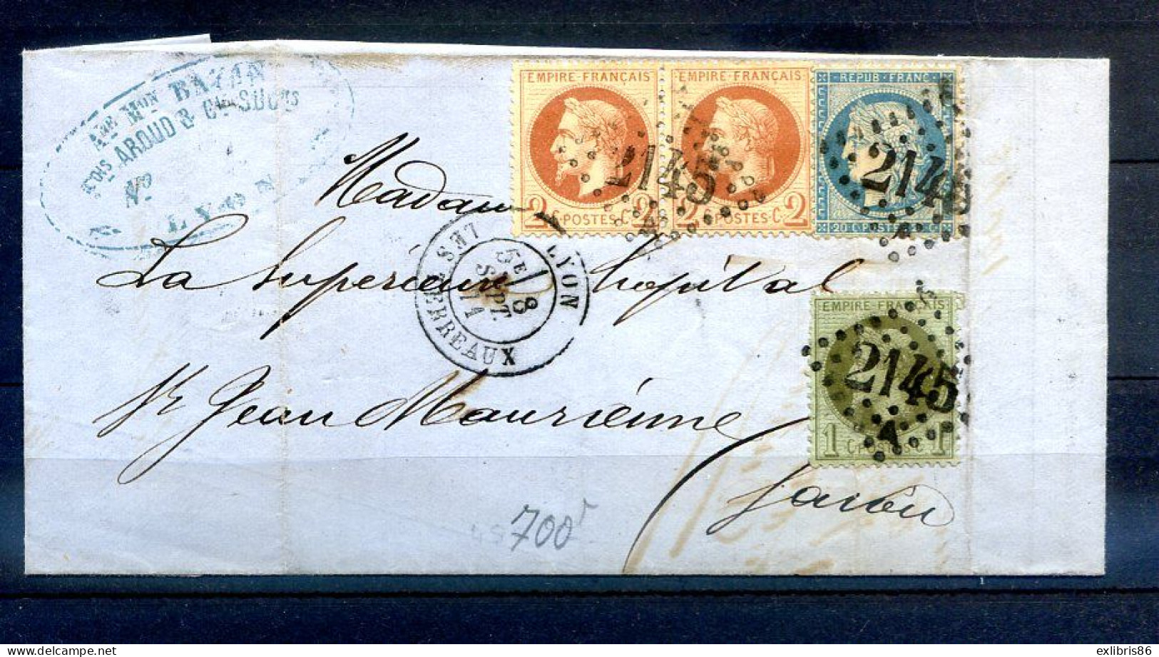 200324 LETTRE  DE SEPTEMBRE 1871   TRICOLORE   RARE - Andere & Zonder Classificatie