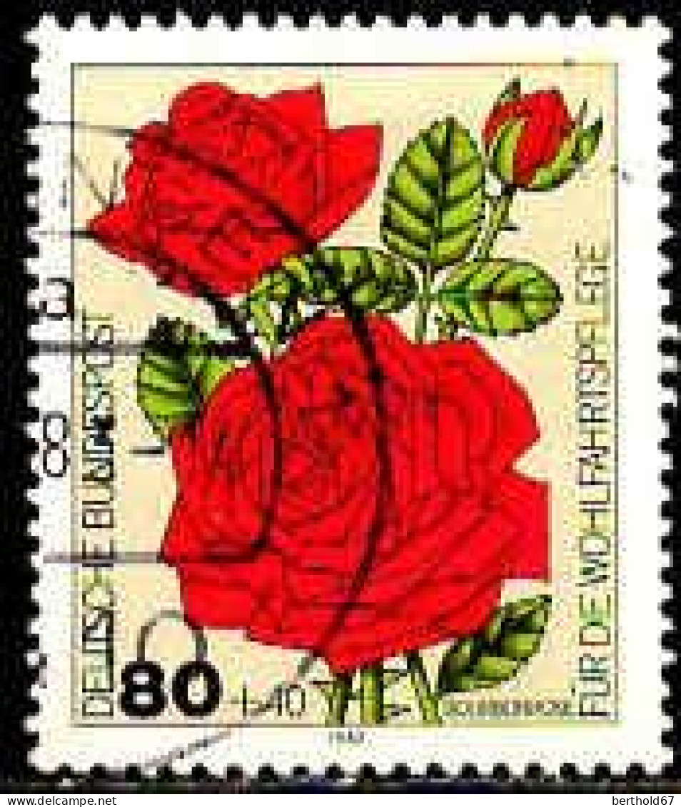 RFA Poste Obl Yv: 984 Mi:1152 Wohlfahrtspflege Bourbonrose (Beau Cachet Rond) (Thème) - Rose