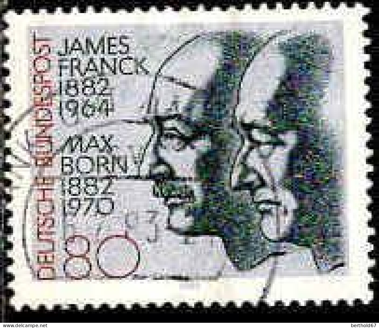 RFA Poste Obl Yv: 979 Mi:1147 James Franck Max Born Prix Nobel De Physique (TB Cachet Rond) (Thème) - Nobelpreisträger