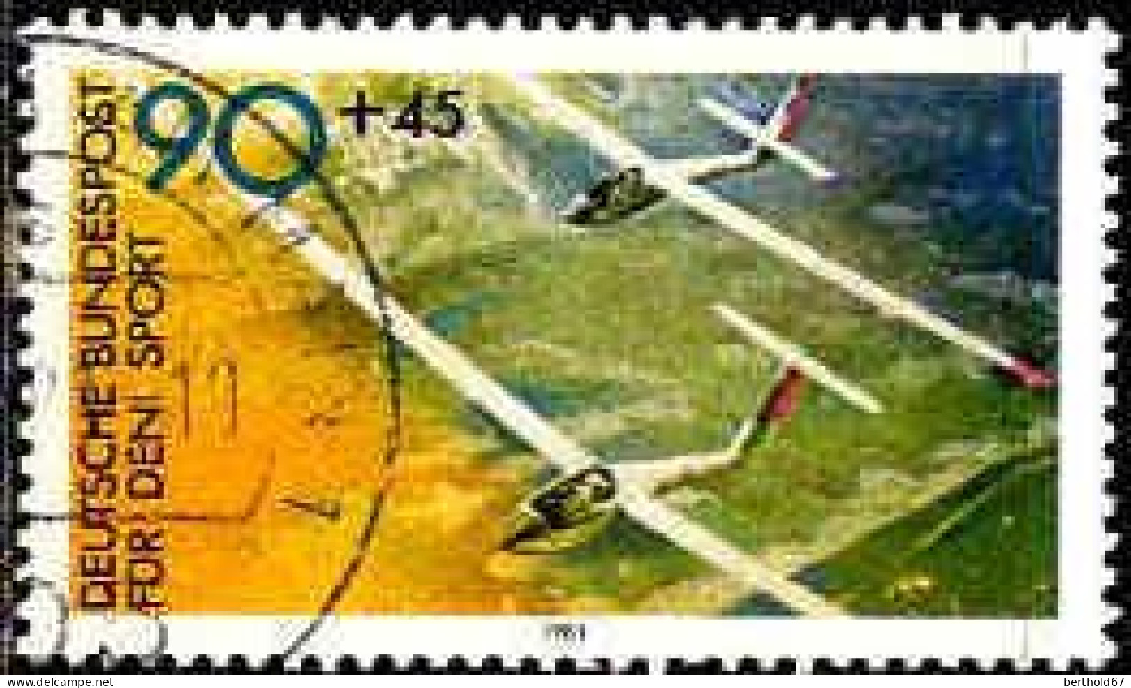 RFA Poste Obl Yv: 927 Mi:1095 Für Den Sport Vol à Voile (TB Cachet Rond) (Thème) - Flugzeuge