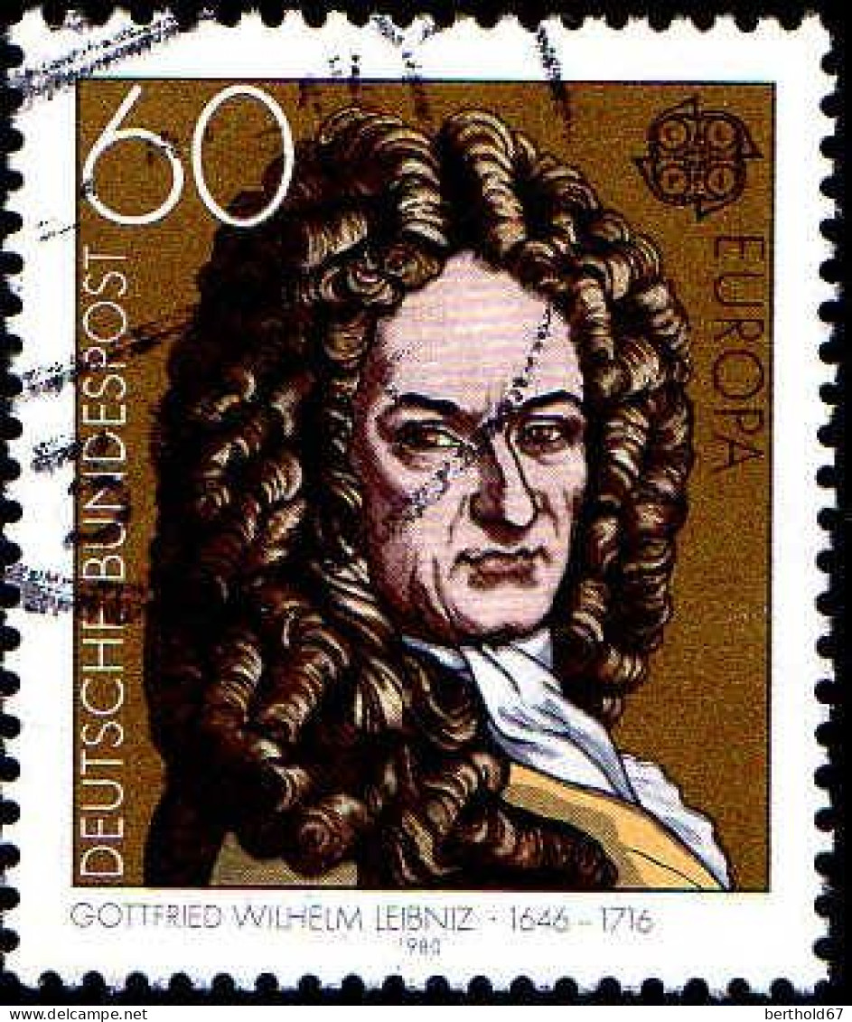 RFA Poste Obl Yv: 894 Mi:1050 Europa Cept Gottfried Wilhelm Leibniz (cachet Rond) (Thème) - 1980