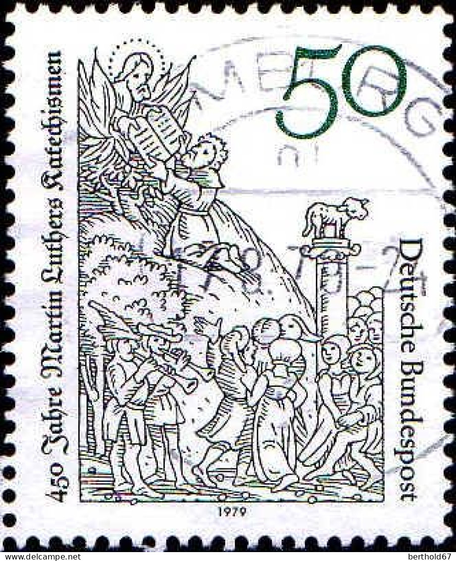 RFA Poste Obl Yv: 862 Mi:1016 450.Jahre Martin Luthers Katechismus (Beau Cachet Rond) (Thème) - Christendom