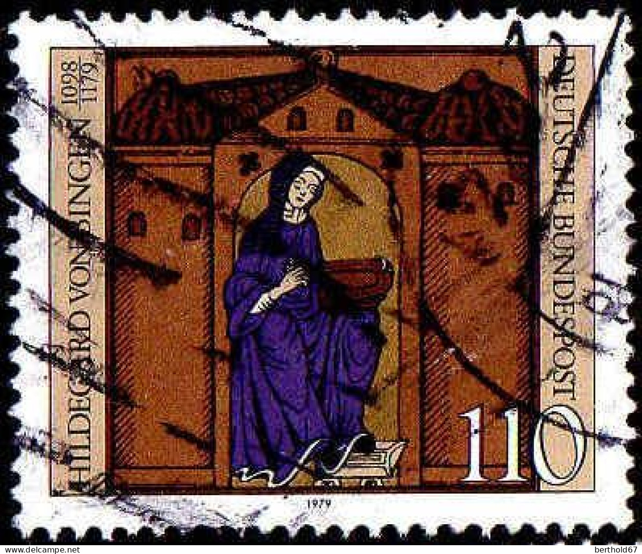 RFA Poste Obl Yv: 864 Mi:1018 Hildegard Von Bingen Benedictine (cachet Rond) (Thème) - Christentum