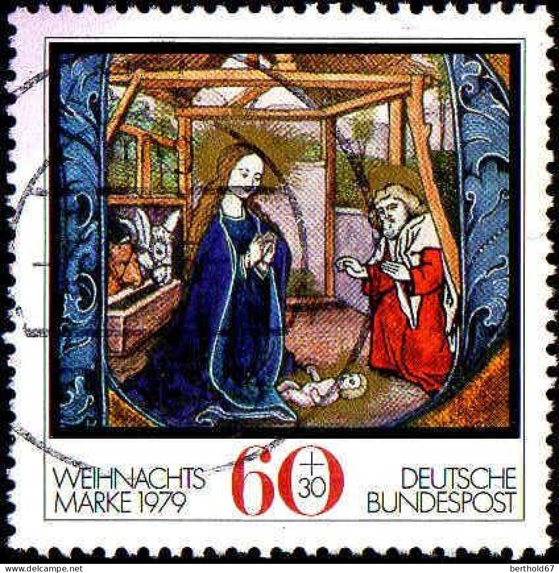 RFA Poste Obl Yv: 874 Mi:1032 Weihnachtsmarke Naissance Du Christ (Beau Cachet Rond) (Thème) - Christmas