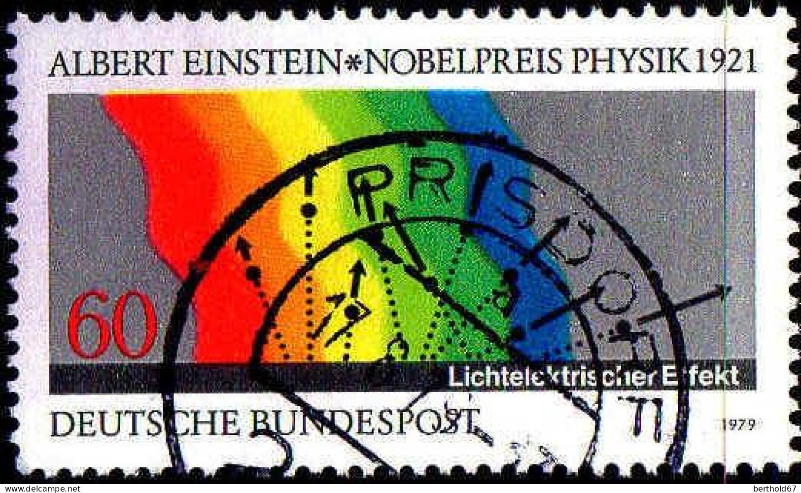 RFA Poste Obl Yv: 865 Mi:1019 Albert Einstein Nobelpreis Physik (TB Cachet Rond) (Thème) - Fysica