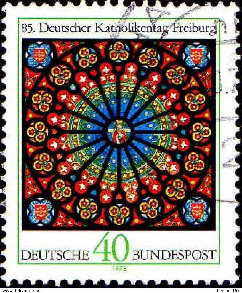 RFA Poste Obl Yv: 824 Mi:977 Deutscher Katolikentag Freiburg Rosace (Beau Cachet Rond) (Thème) - Verres & Vitraux