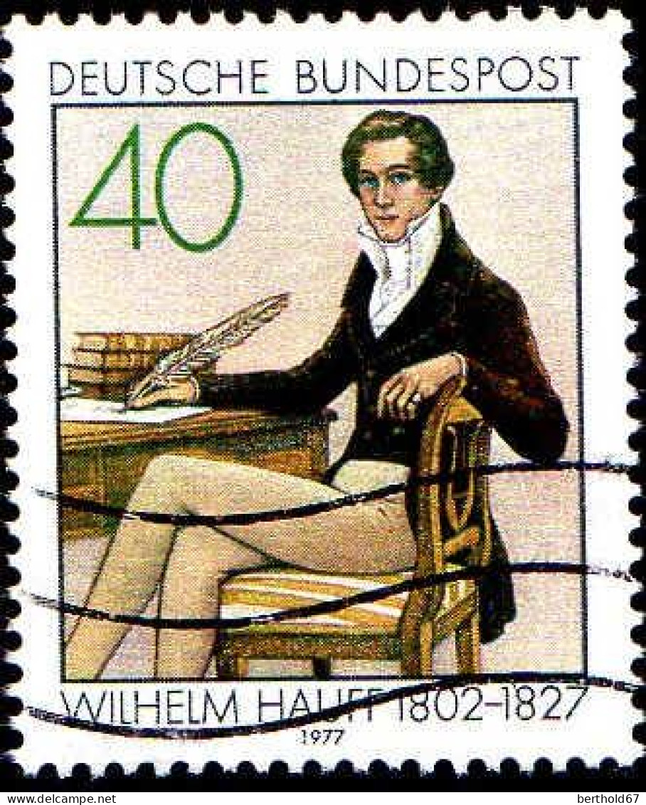 RFA Poste Obl Yv: 801 Mi:954 Wilhelm Hauff Ecrivain (Lign.Ondulées) (Thème) - Writers