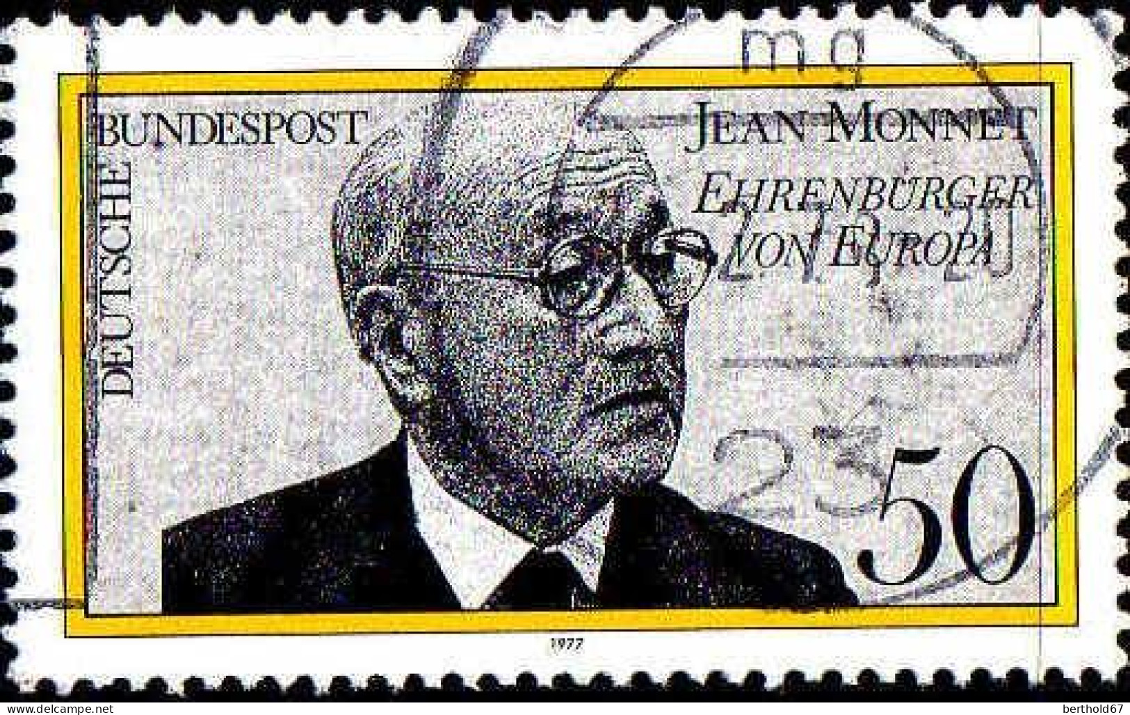 RFA Poste Obl Yv: 773 Mi:926 Jean Monnet Ehrenbürger Von Europa (Beau Cachet Rond) (Thème) - Idées Européennes