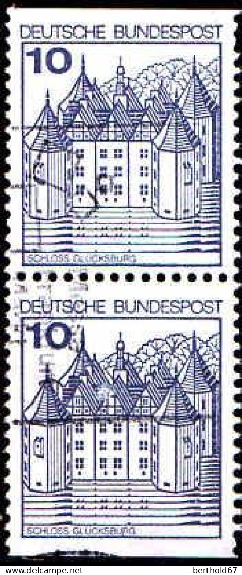 RFA Poste Obl Yv: 762b2v Schloss Glücksburg (Obl.mécanique) (Thème) - Kastelen