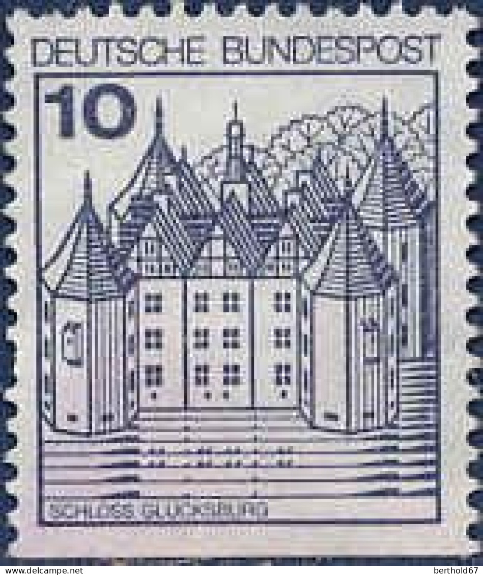 RFA Poste Obl Yv: 762b Mi:913CD1 Schloss Glücksburg (Obli. Ordinaire) Non-dentelé Bas (Thème) - Châteaux