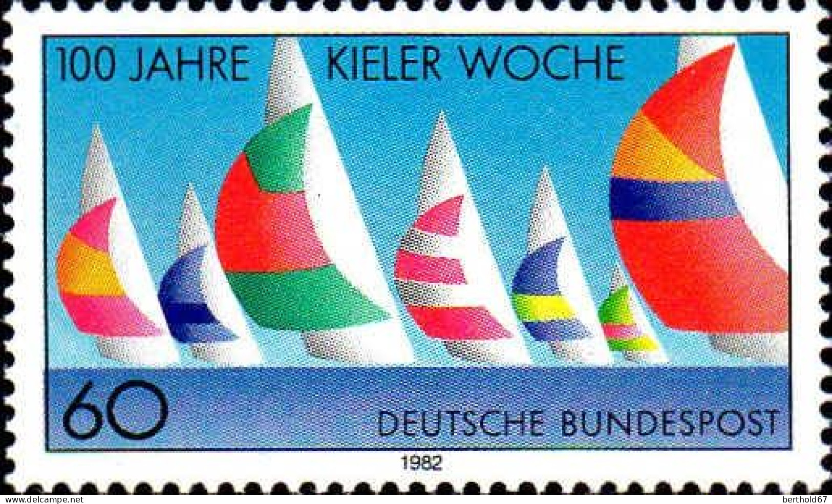 RFA Poste N** Yv: 964 Mi:1132 100.Jahre Kieler Woche (Thème) - Schiffe