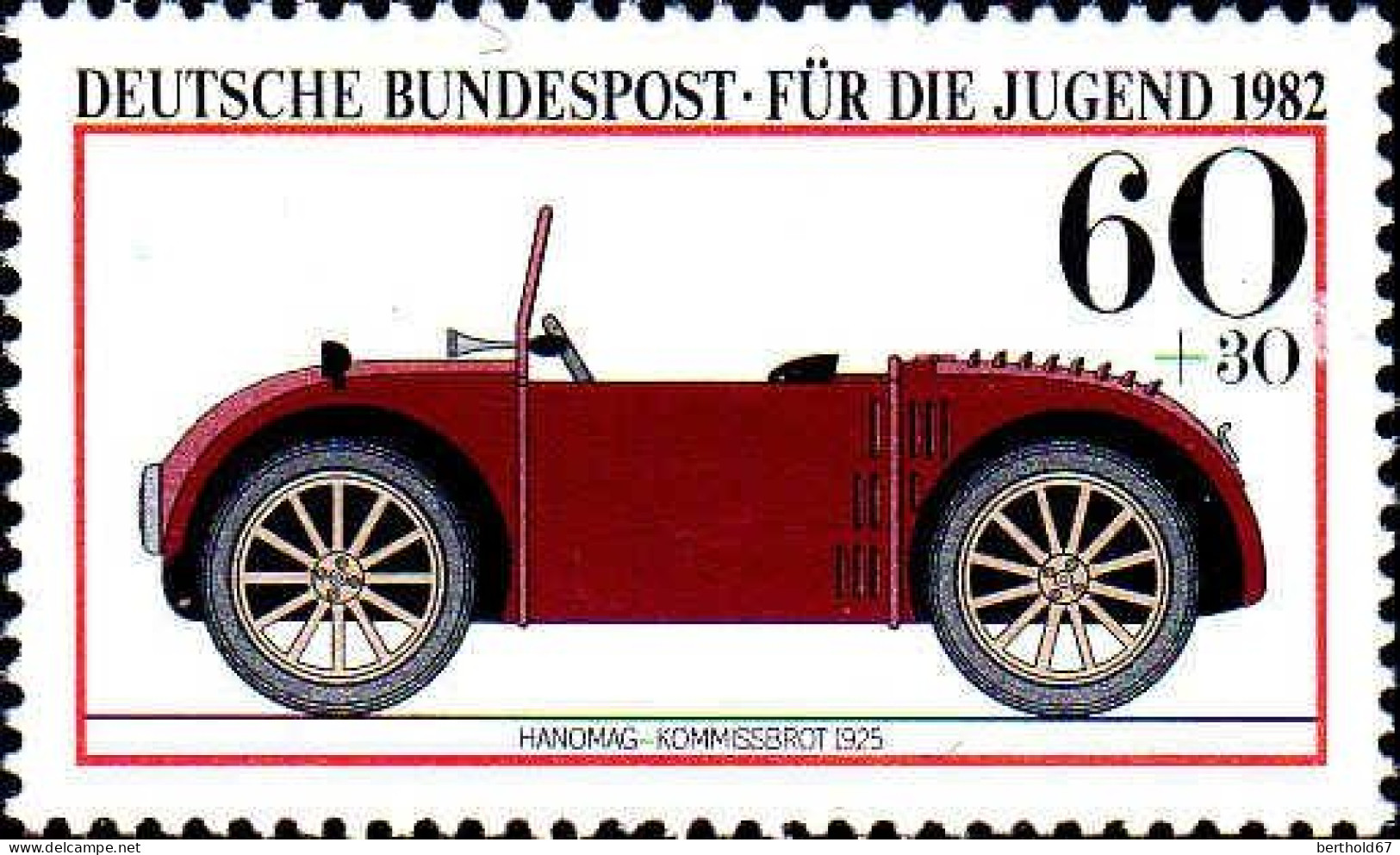 RFA Poste N** Yv: 957 Mi:1125 Für Die Jugend Hanomag-Kommissbrot 1925 (Thème) - Auto's