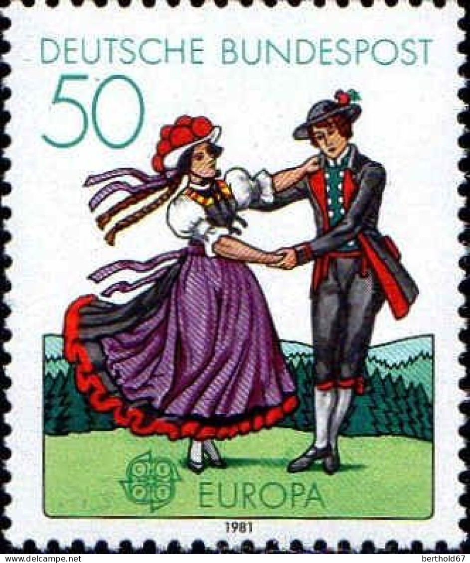 RFA Poste N** Yv: 928 Mi:1096 Europa Allemagne Du Sud (Thème) - Costumes