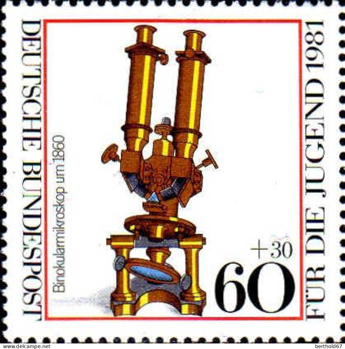 RFA Poste N** Yv: 924 Mi:1092 Für Die Jugend Binokularicroskop Um 1860 (Thème) - Astronomie