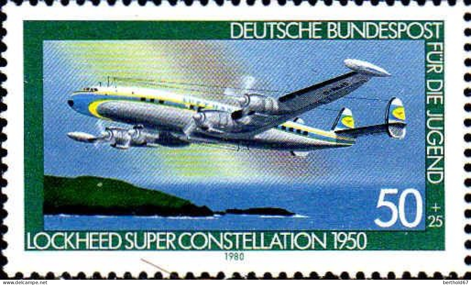 RFA Poste N** Yv: 889 Mi:1041 Für Die Jugend Lockheed Super Constellation 1950 (Thème) - Airplanes