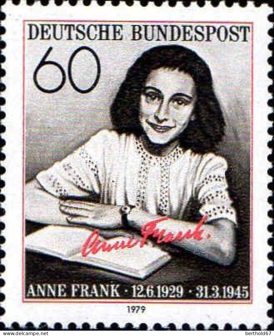 RFA Poste N** Yv: 857 Mi:1013 Anne Frank (Thème) - Berühmte Frauen