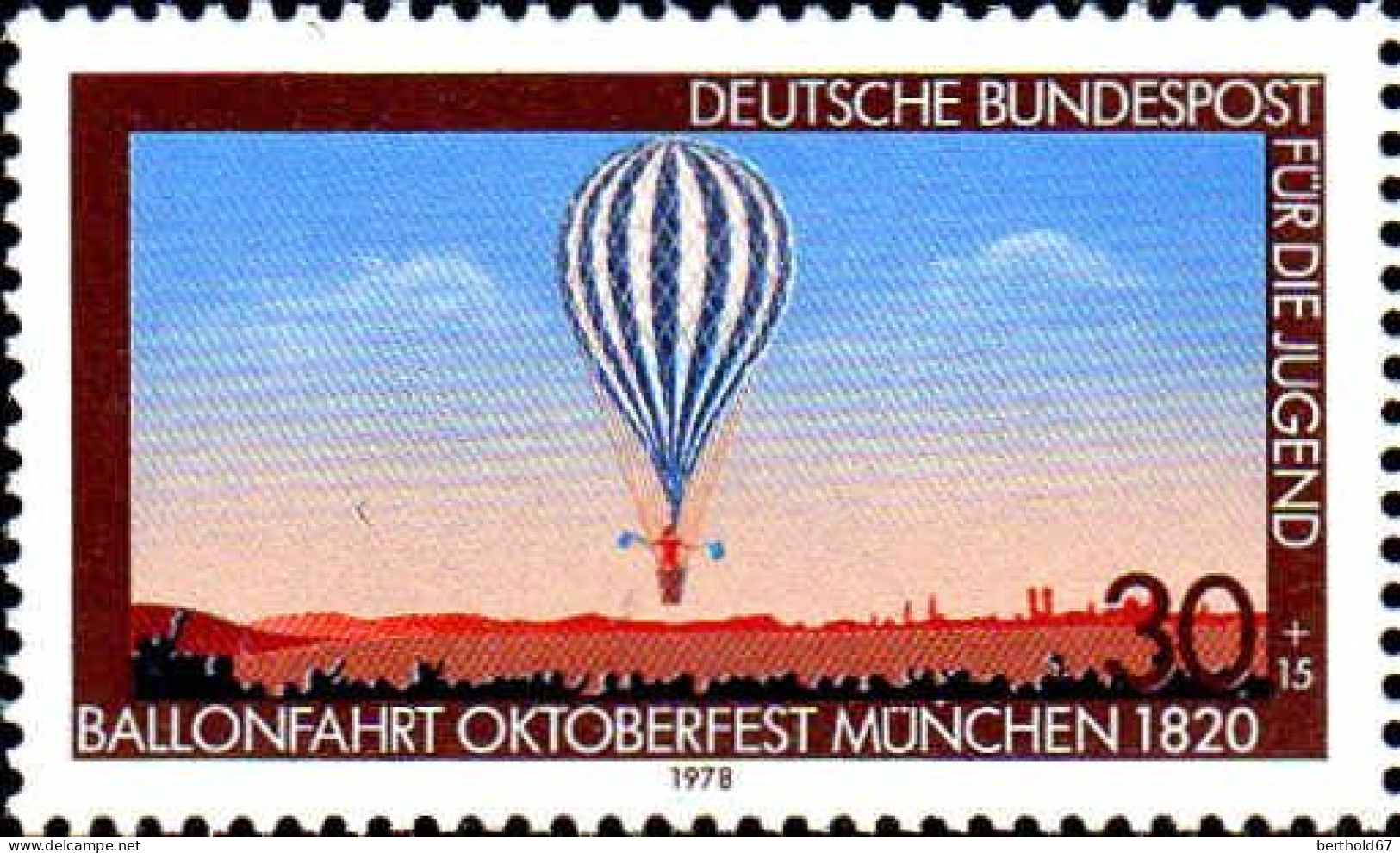 RFA Poste N** Yv: 811 Mi:964 Ballonfahrt Oktoberfest München Ballon (Thème) - Airships