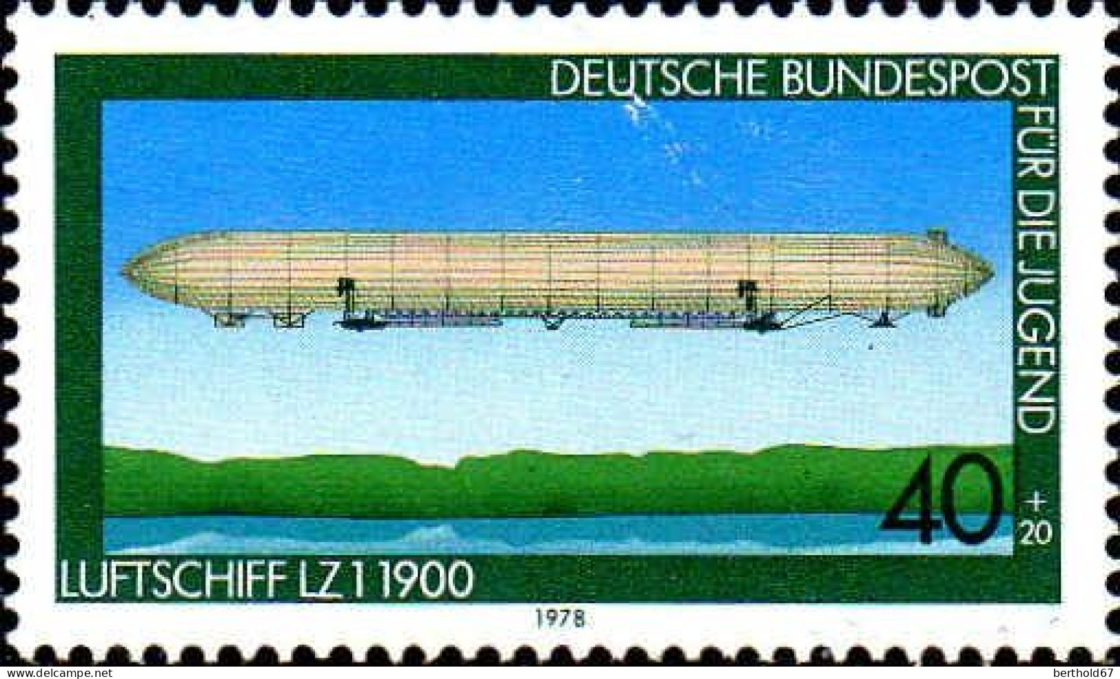 RFA Poste N** Yv: 812 Mi:965 Für Die Jugend Luftschiff LZ1 Dirigeable (Thème) - Zeppeline