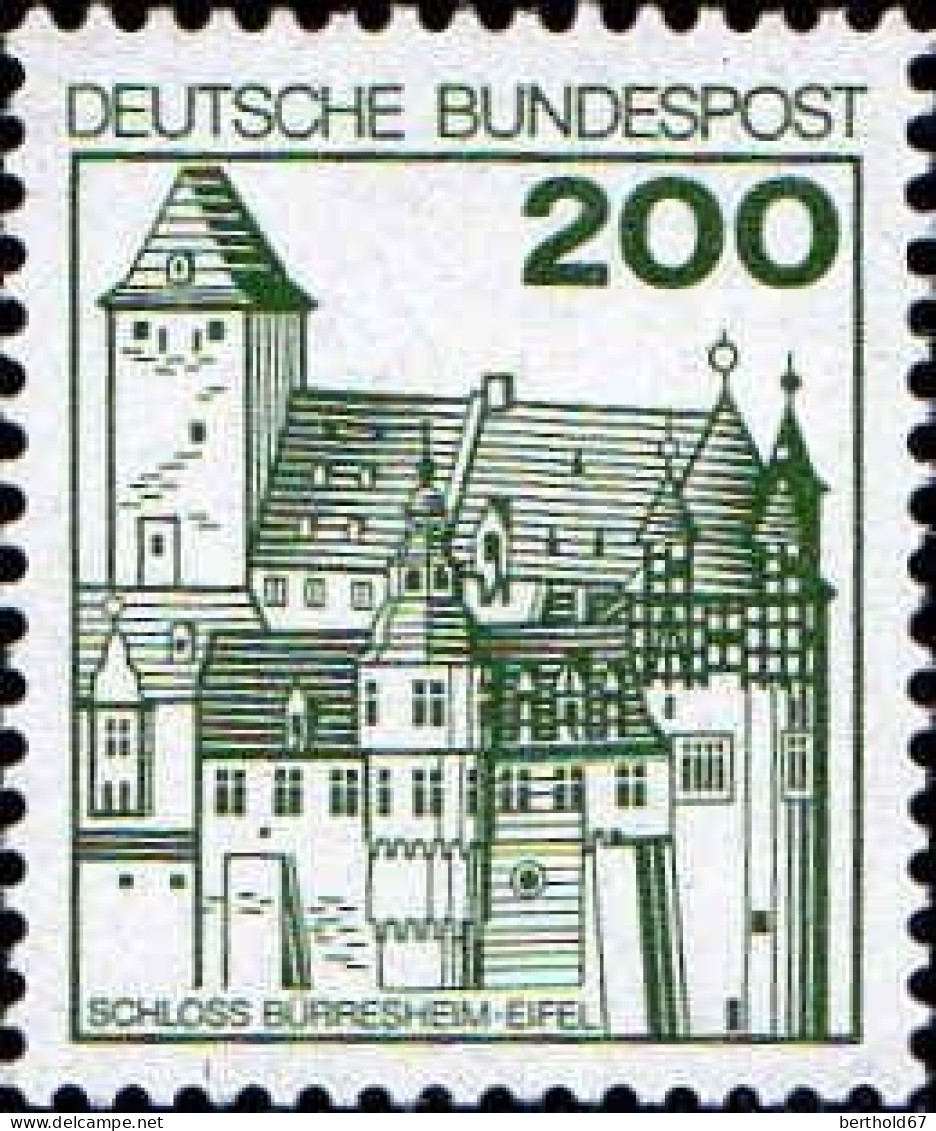 RFA Poste N** Yv: 767 Mi:920A1 Schloss Bürresheim-Eifel (Thème) - Kastelen