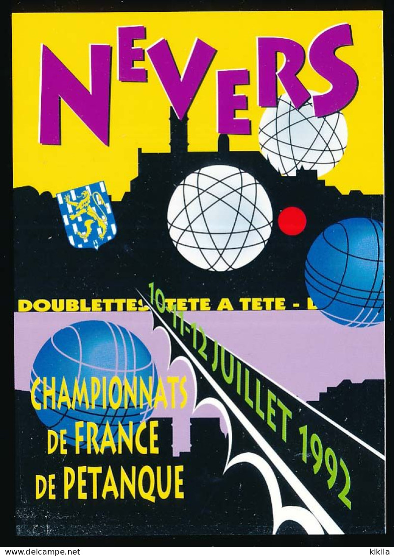 CPSM / CPM 10.5 X 15 Nièvre NEVERS Championnats De France De Pétanque Les 10, 11 Et 12 Juillet 1992 - Nevers